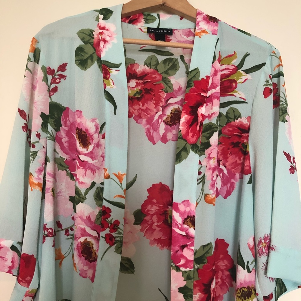 Floral Mint Kimono